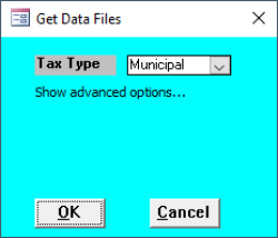 Get Data Files dialog (Municipal)