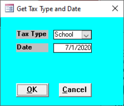 Get tax type and date for regular school bills